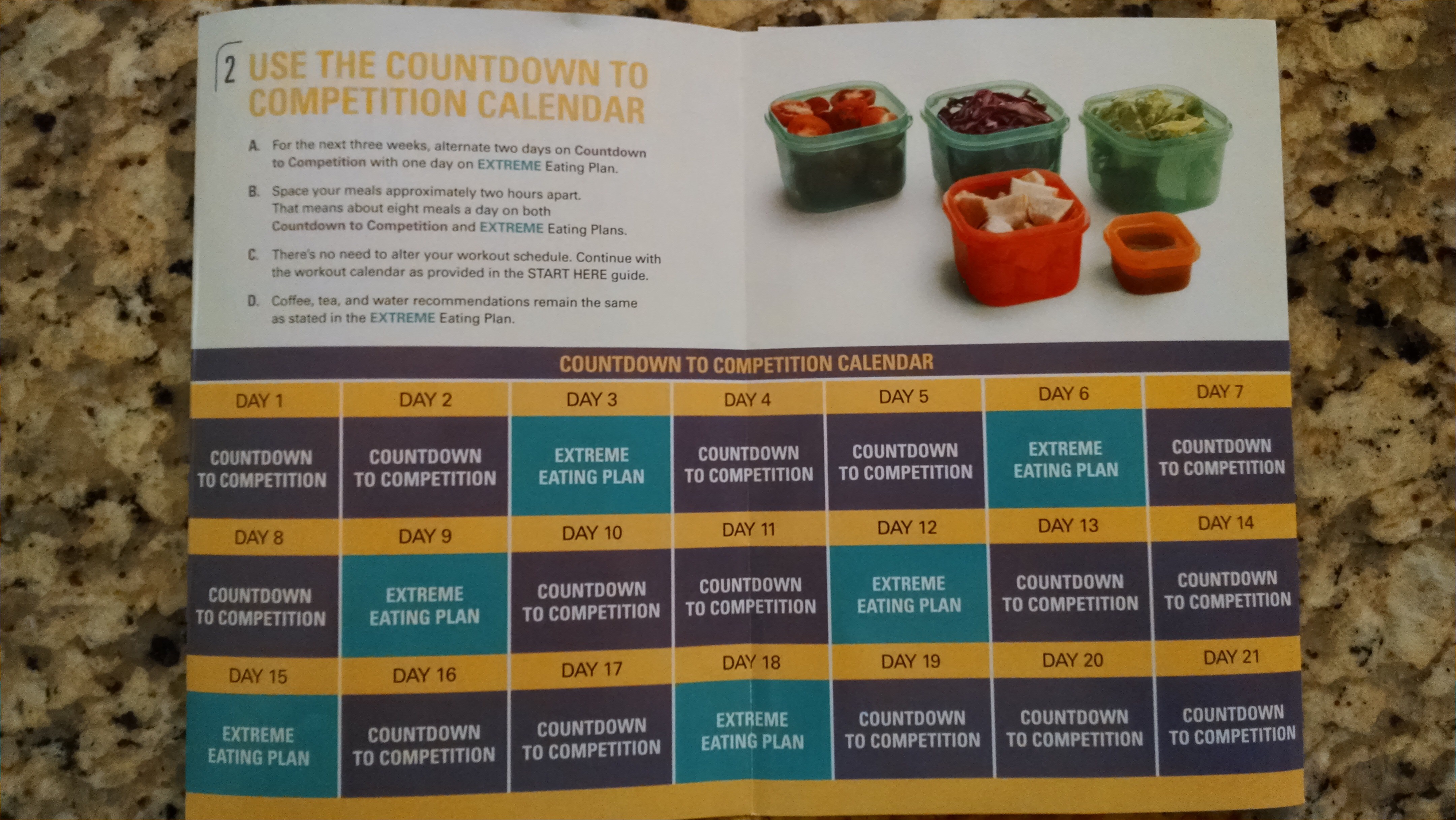 21 Day Fix Extreme Food Chart